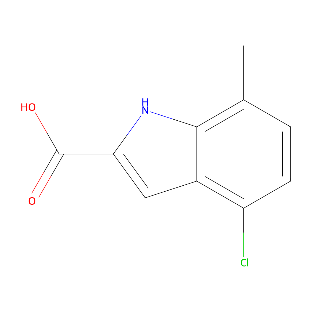 4-chloro-7-methyl-1H-indole-2-carboxylic Acid molecular structure, CAS 383132-47-6