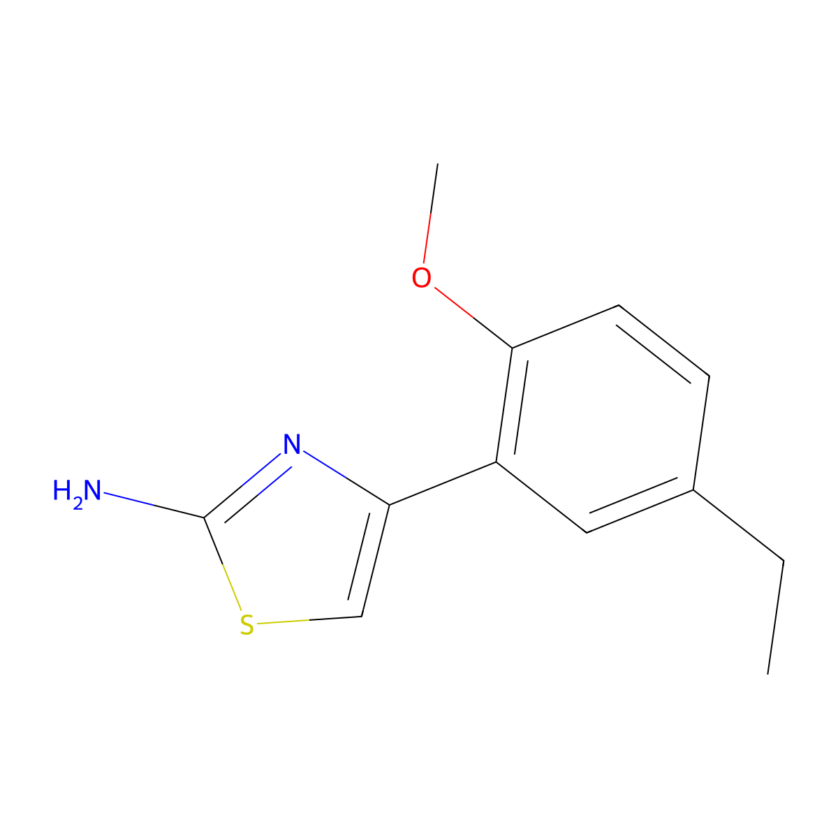 4-(5-Ethyl-2-methoxy-phenyl)-thiazol-2-ylamine molecular structure, CAS 383132-58-9