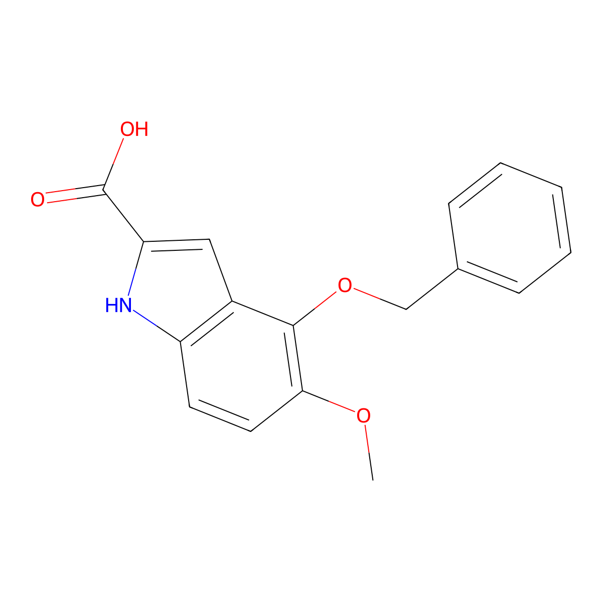 4-(Benzyloxy)-5-methoxy-1H-indole-2-carboxylic acid molecular structure, CAS 383132-61-4