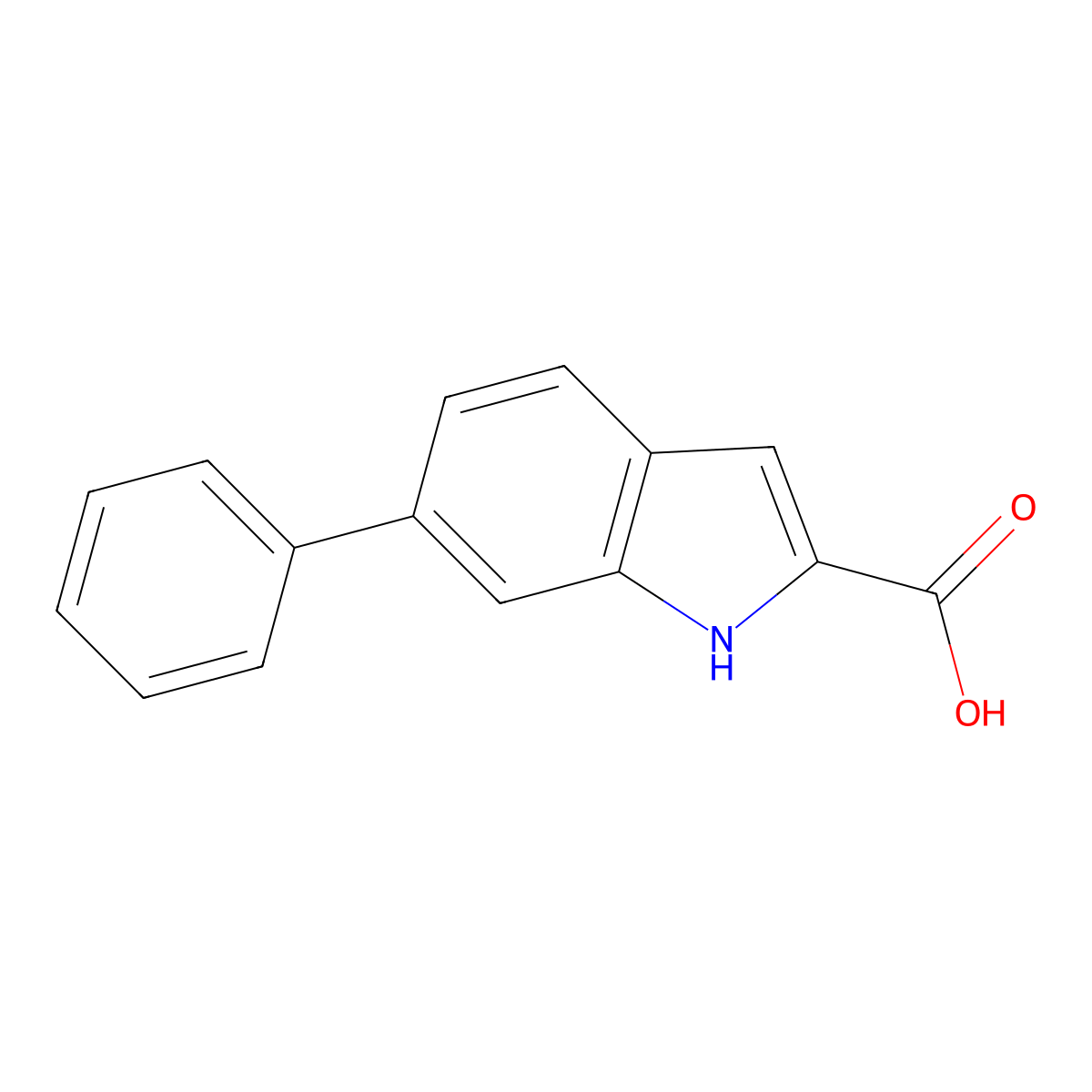 6-Phenyl-1H-indole-2-carboxylic acid molecular structure, CAS 383132-65-8