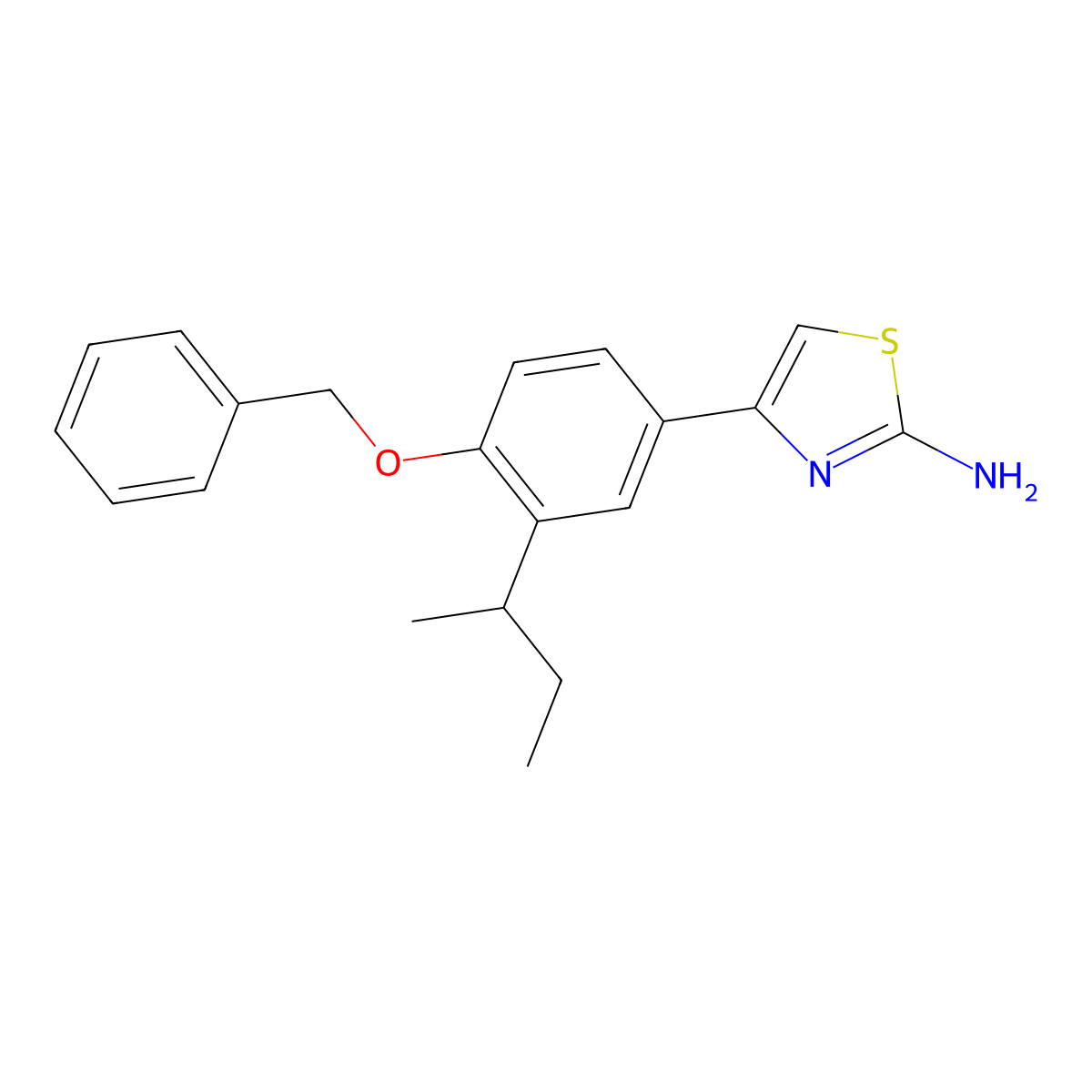 4-[4-(Benzyloxy)-3-(butan-2-yl)phenyl]-1,3-thiazol-2-amine molecular structure, CAS 383132-74-9