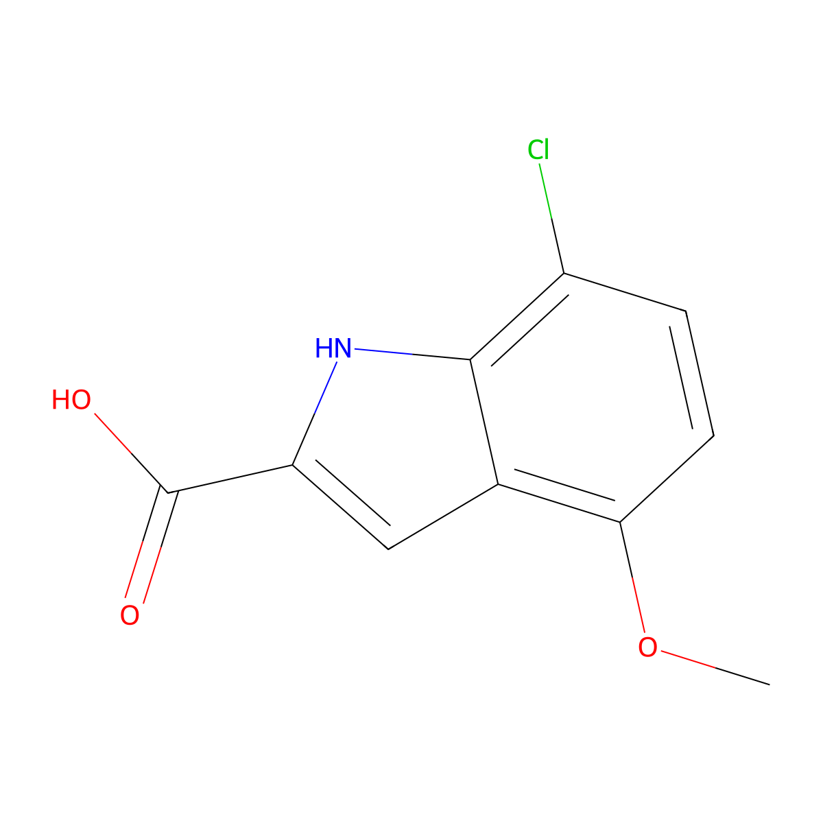 7-chloro-4-methoxy-1H-indole-2-carboxylic Acid molecular structure, CAS 383132-75-0