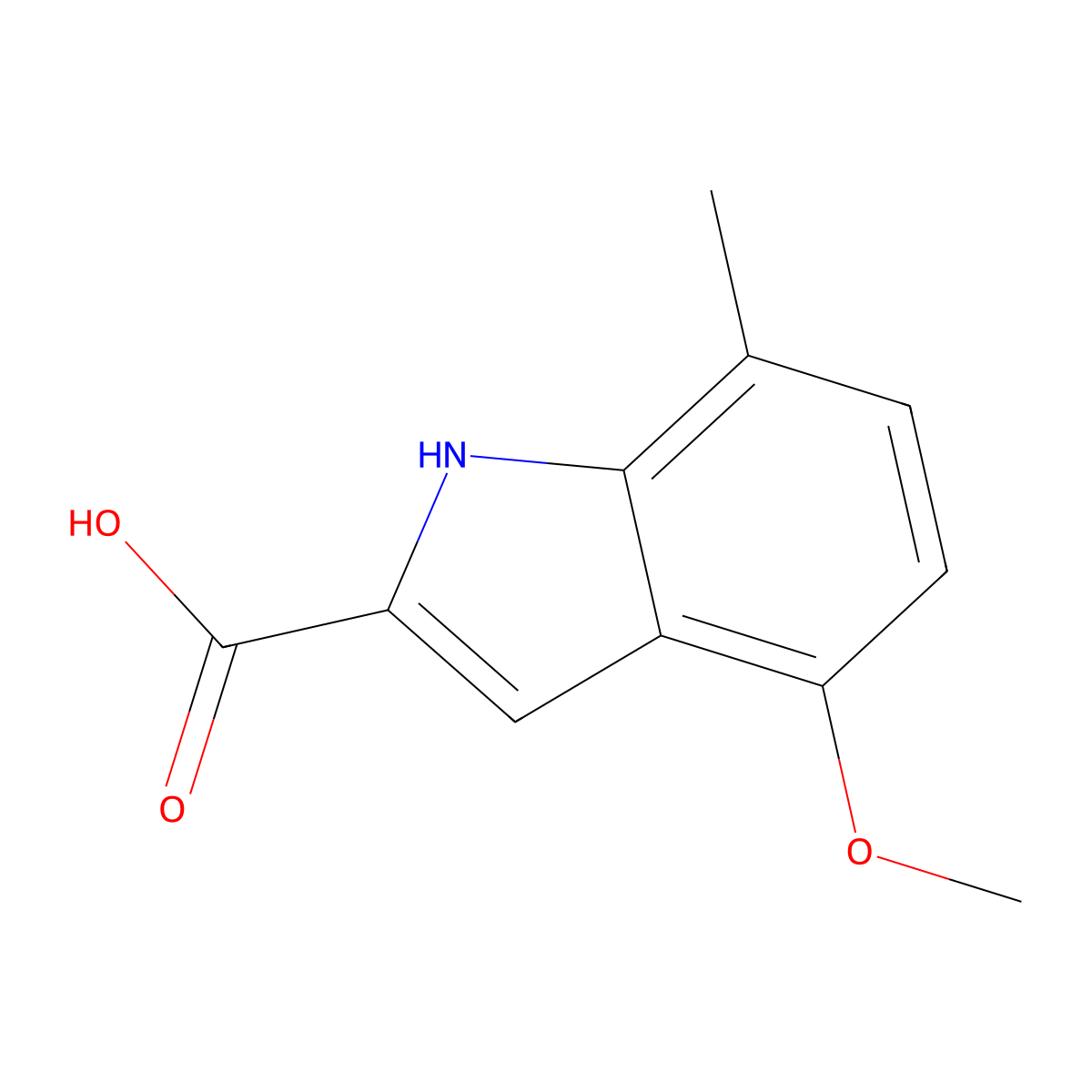 4-Methoxy-7-methyl-1H-indole-2-carboxylic acid molecular structure, CAS 383132-77-2