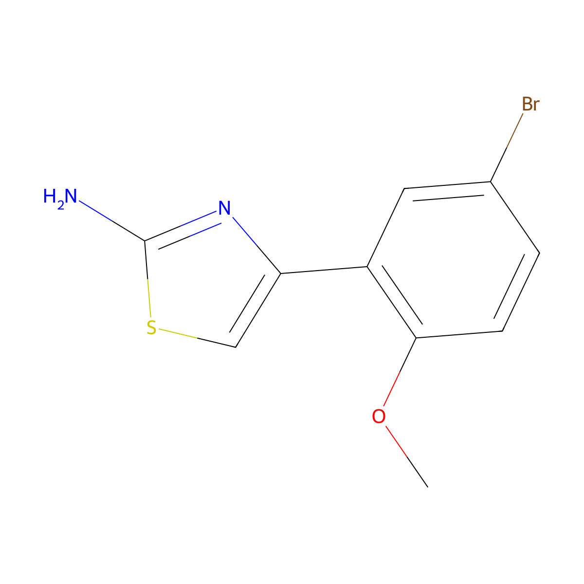 4-(5-Bromo-2-methoxyphenyl)thiazol-2-amine molecular structure, CAS 383133-15-1