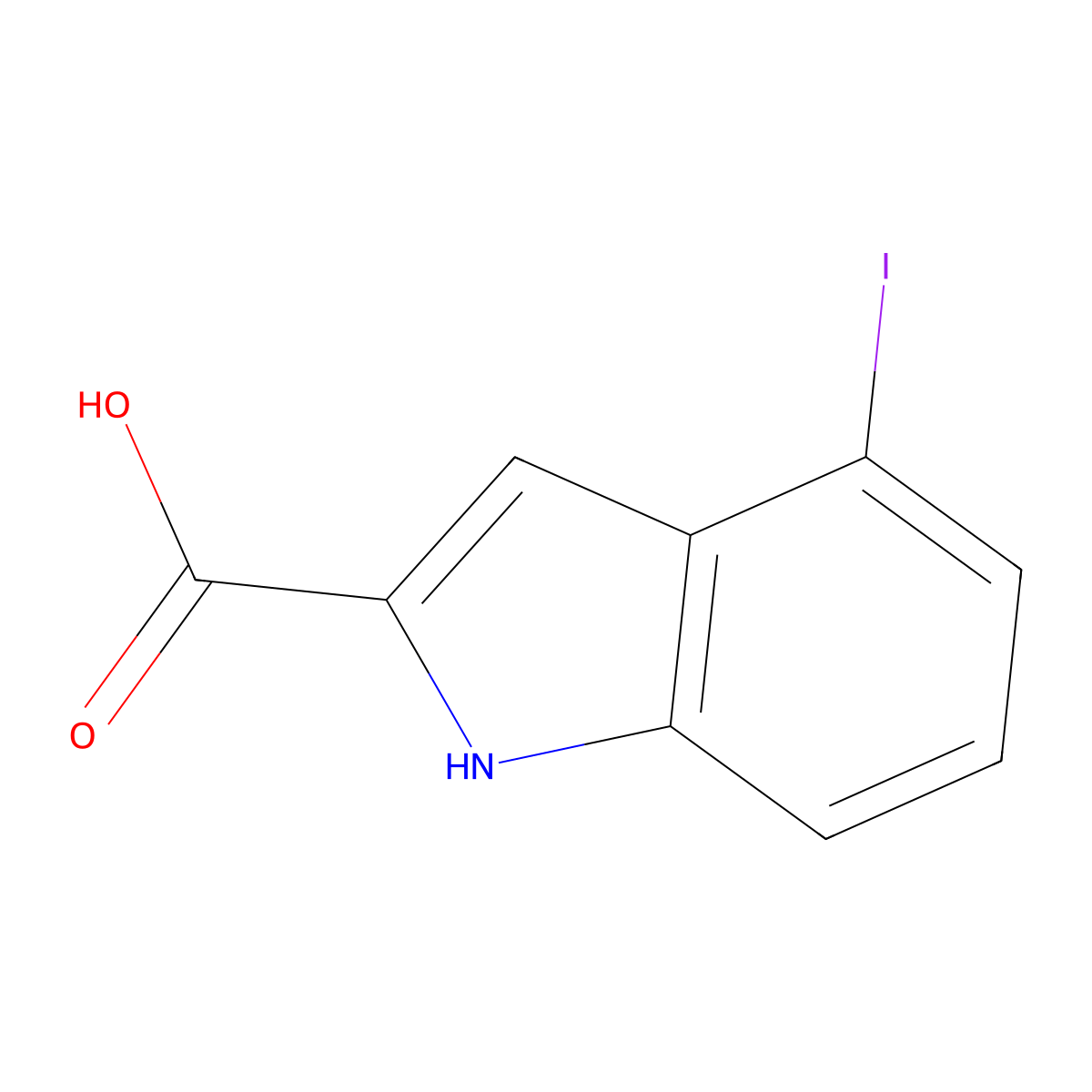 4-iodo-1H-indole-2-carboxylic Acid molecular structure, CAS 383133-26-4