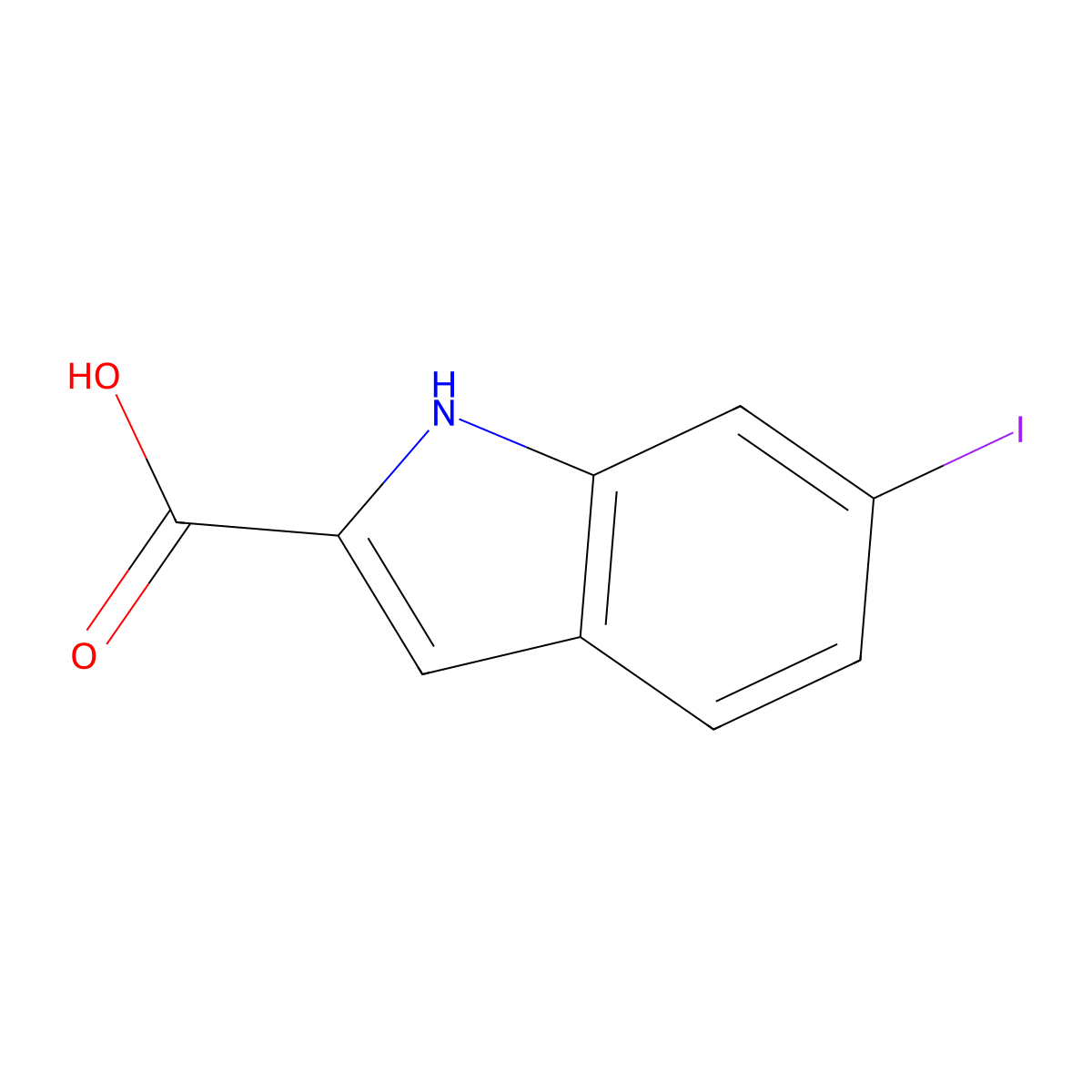 6-iodo-1H-indole-2-carboxylic Acid molecular structure, CAS 383133-28-6