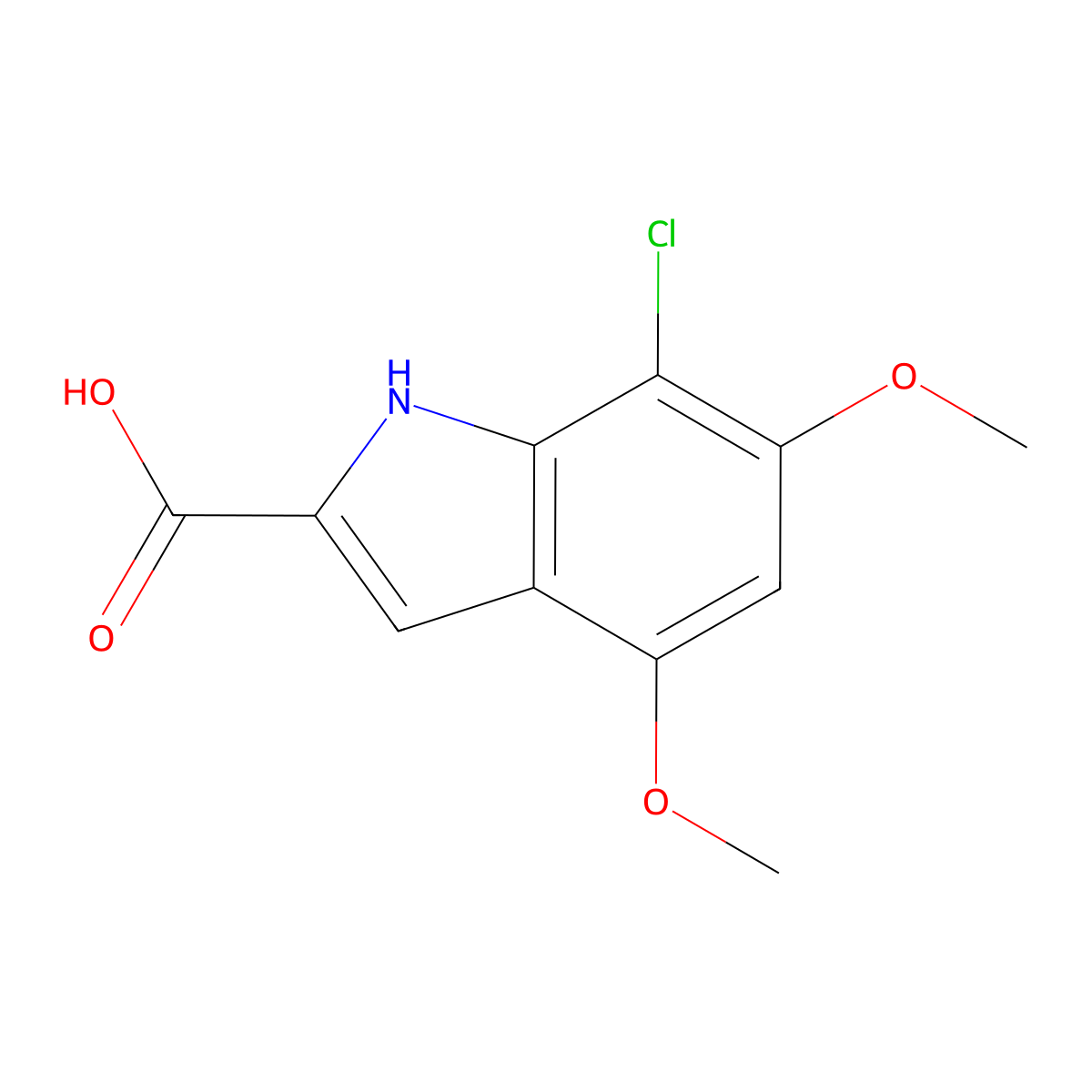 7-chloro-4,6-dimethoxy-1H-indole-2-carboxylic Acid molecular structure, CAS 383133-32-2