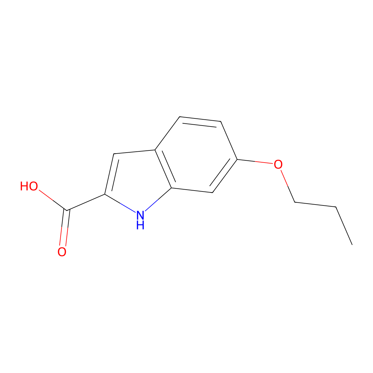 6-propoxy-1H-indole-2-carboxylic Acid molecular structure, CAS 383133-74-2