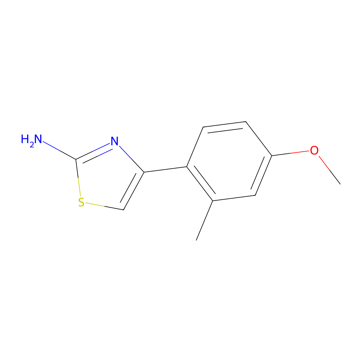 4-(4-Methoxy-2-methylphenyl)-1,3-thiazol-2-amine molecular structure, CAS 383133-77-5