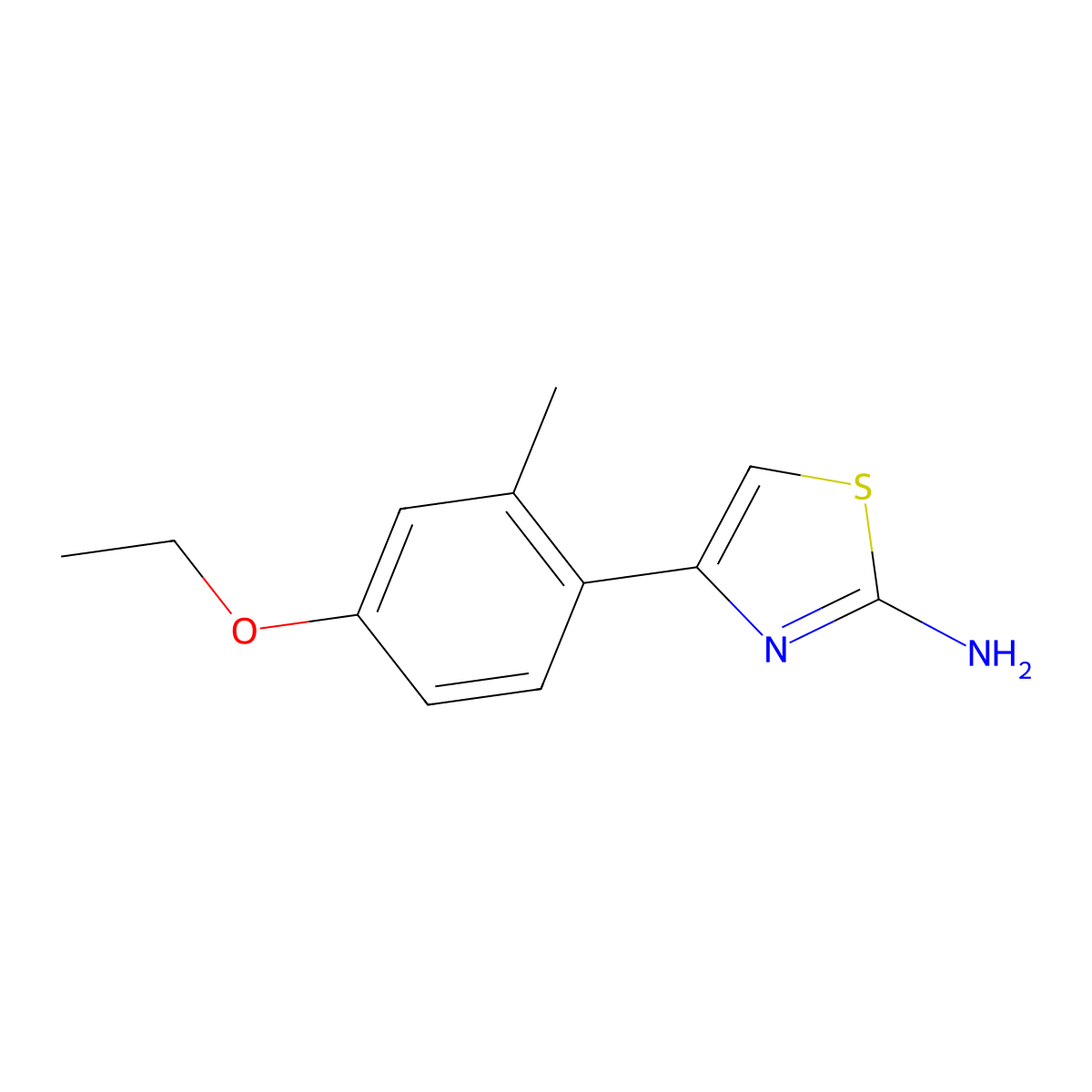 4-(4-Ethoxy-2-methylphenyl)-1,3-thiazol-2-amine molecular structure, CAS 383133-79-7