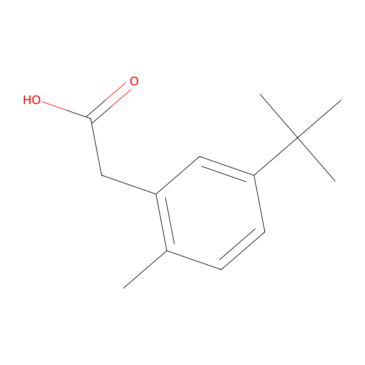 (5-Tert-butyl-2-methylphenyl)acetic acid molecular structure, CAS 383133-84-4