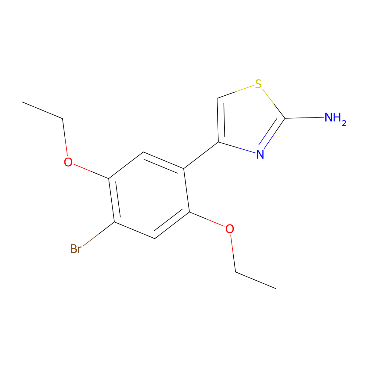 4-(4-Bromo-2,5-diethoxyphenyl)-1,3-thiazol-2-amine molecular structure, CAS 383133-97-9