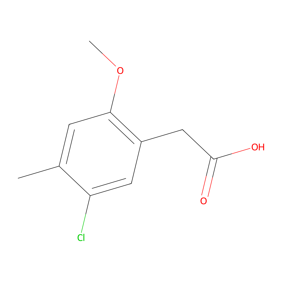 (5-Chloro-2-methoxy-4-methylphenyl)acetic acid molecular structure, CAS 383134-15-4