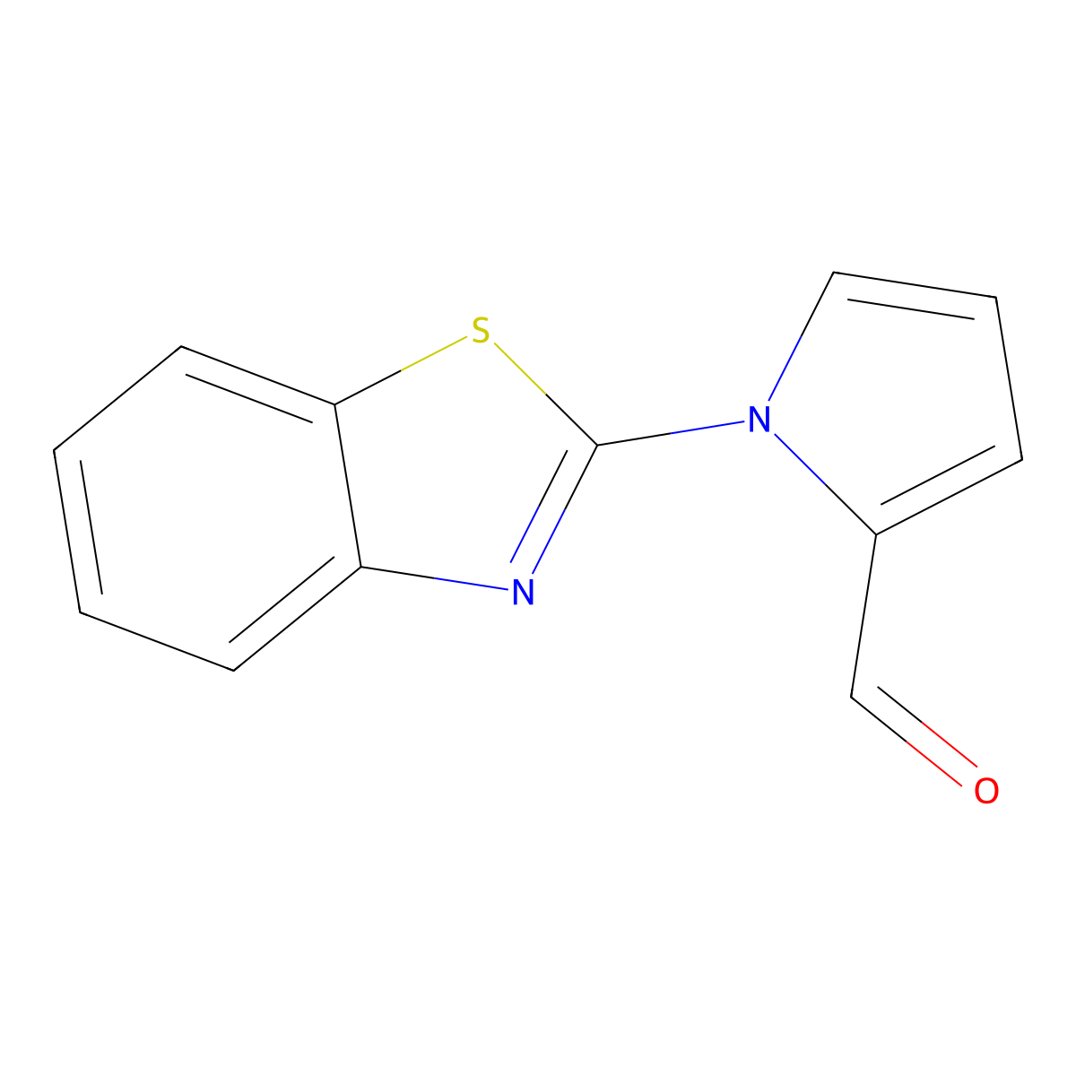 1-Benzothiazol-2-yl-1H-pyrrole-2-carbaldehyde molecular structure, CAS 383135-58-8