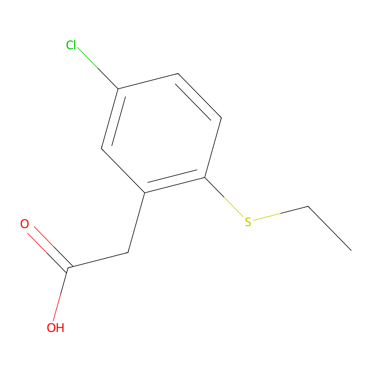2-(5-Chloro-2-ethylsulfanylphenyl)acetic acid molecular structure, CAS 383135-59-9