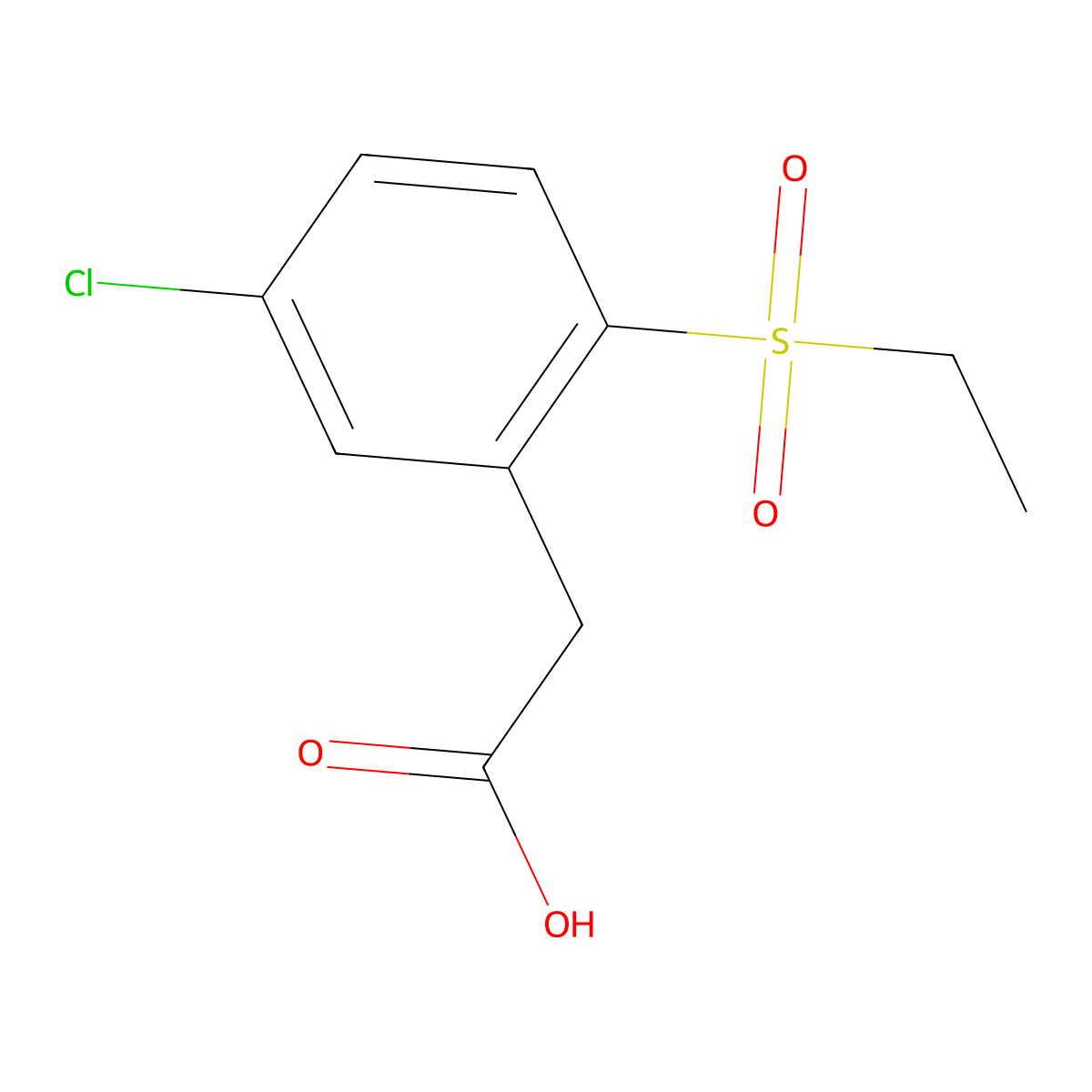 2-(5-Chloro-2-ethylsulfonylphenyl)acetic acid molecular structure, CAS 383135-64-6