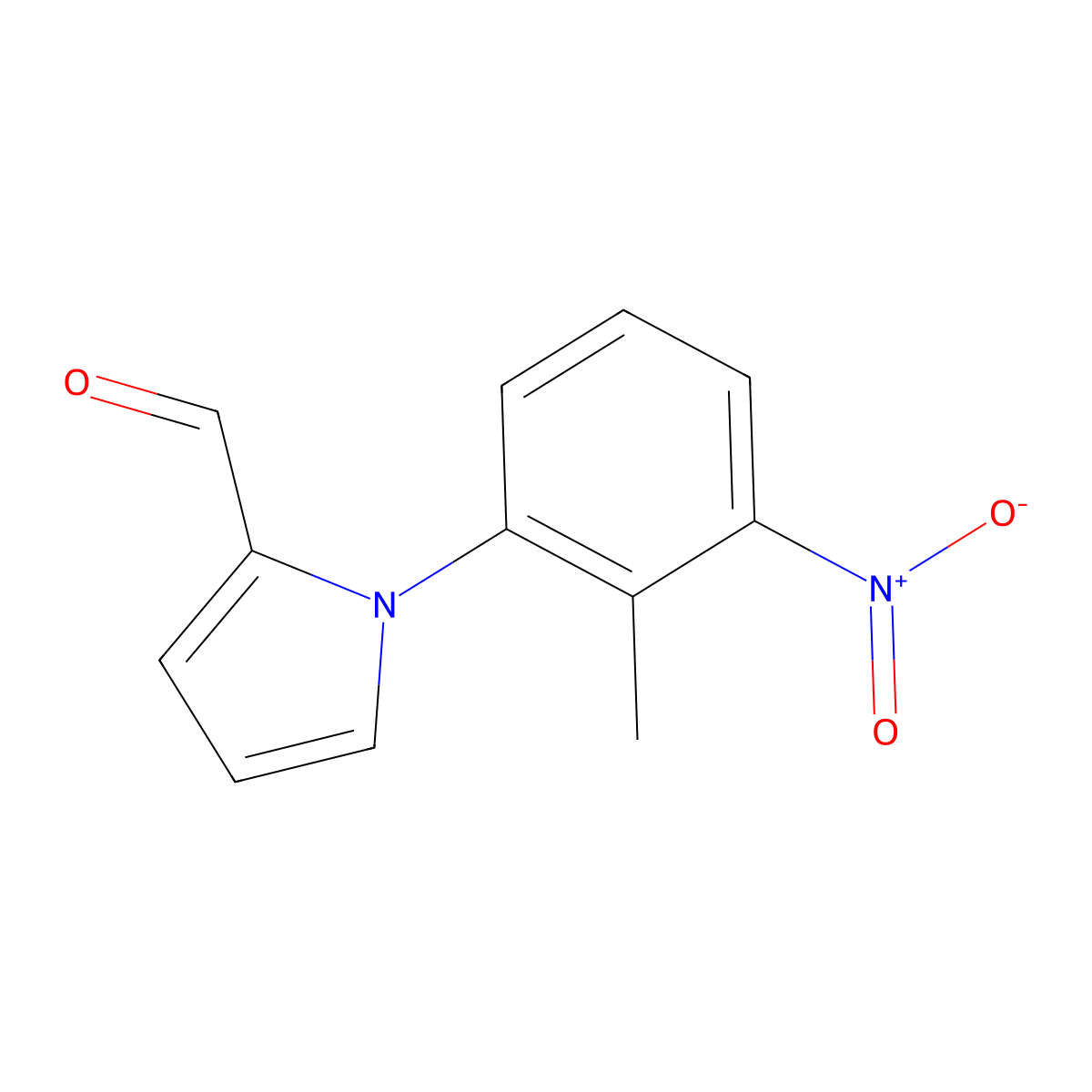 1-(2-methyl-3-nitrophenyl)-1H-pyrrole-2-carbaldehyde molecular structure, CAS 383136-10-5