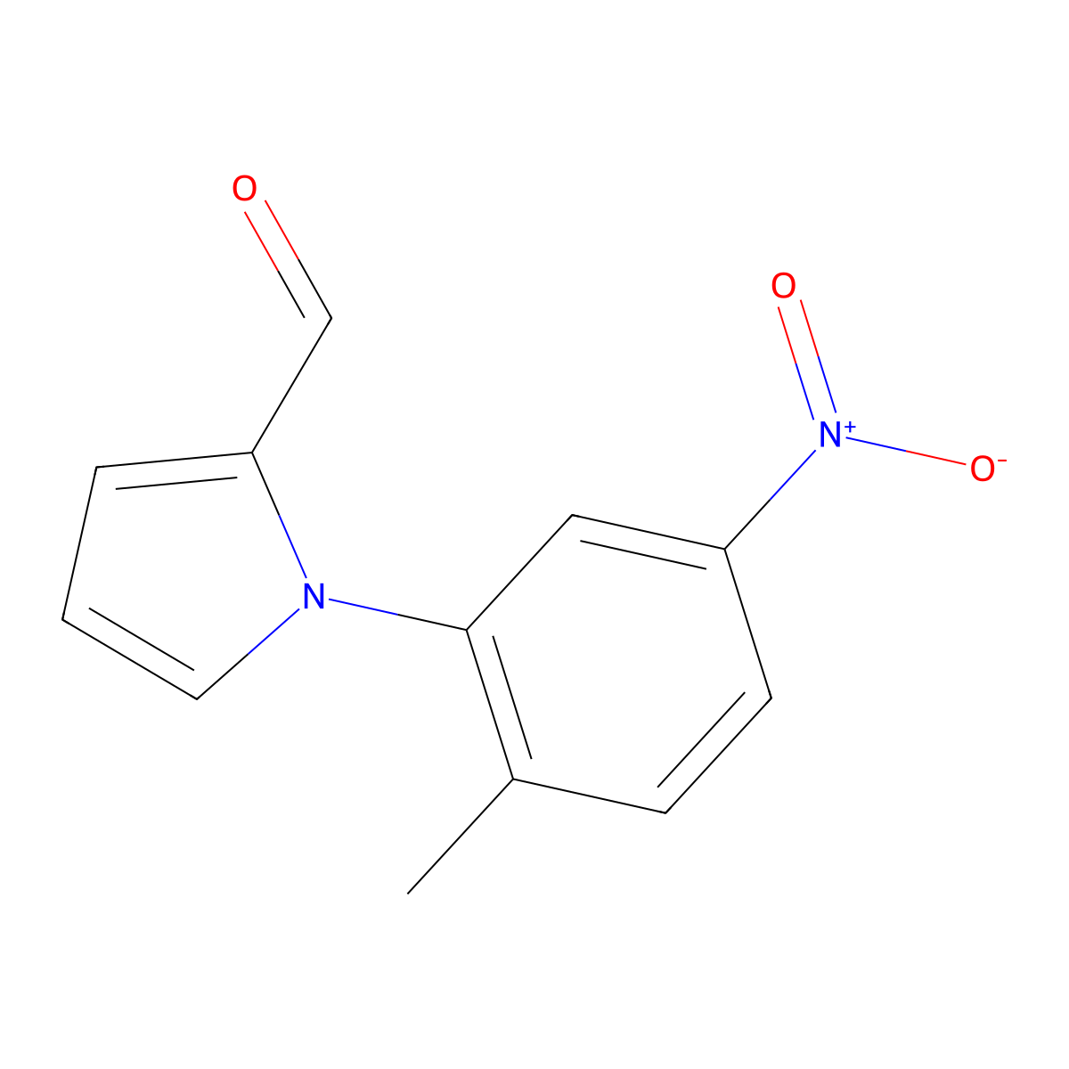 1-(2-methyl-5-nitrophenyl)-1H-pyrrole-2-carbaldehyde molecular structure, CAS 383136-13-8