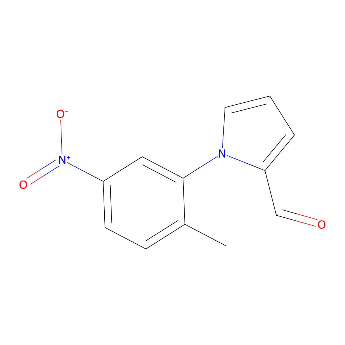 1-(2-methyl-5-nitrophenyl)-1H-pyrrole-2-carbaldehyde molecular structure, CAS 383136-13-8