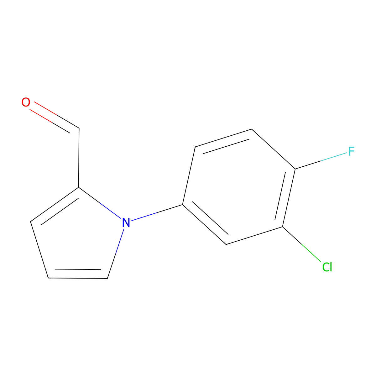 1-(3-chloro-4-fluorophenyl)-1H-pyrrole-2-carbaldehyde molecular structure, CAS 383136-18-3