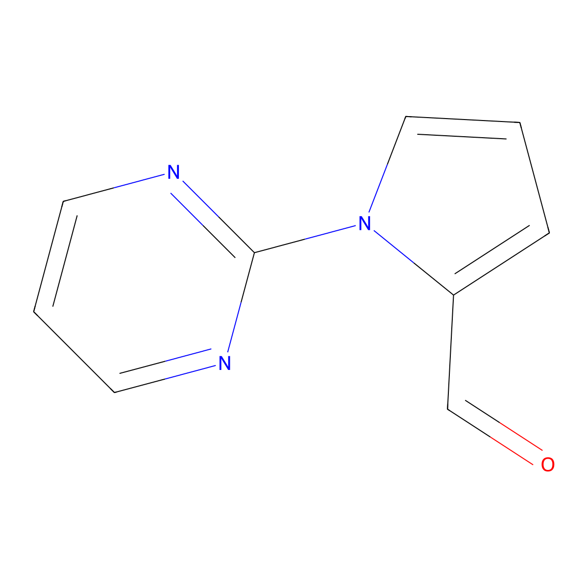 1-pyrimidin-2-yl-1H-pyrrole-2-carbaldehyde molecular structure, CAS 383136-27-4