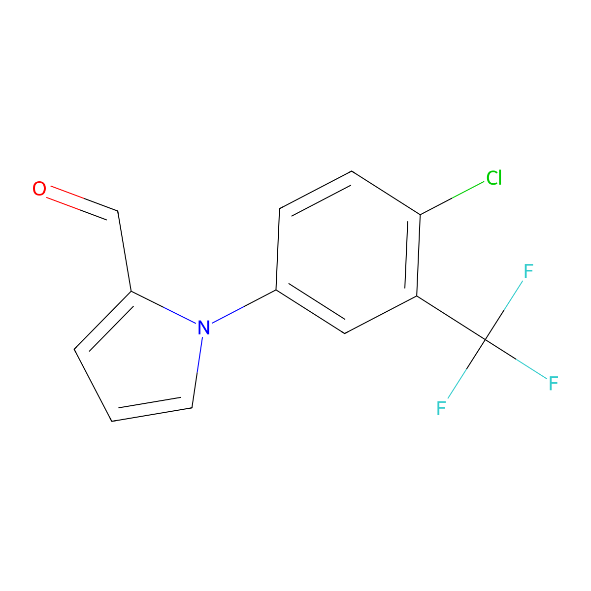 1-[4-chloro-3-(trifluoromethyl)phenyl]-1H-pyrrole-2-carbaldehyde molecular structure, CAS 383136-36-5