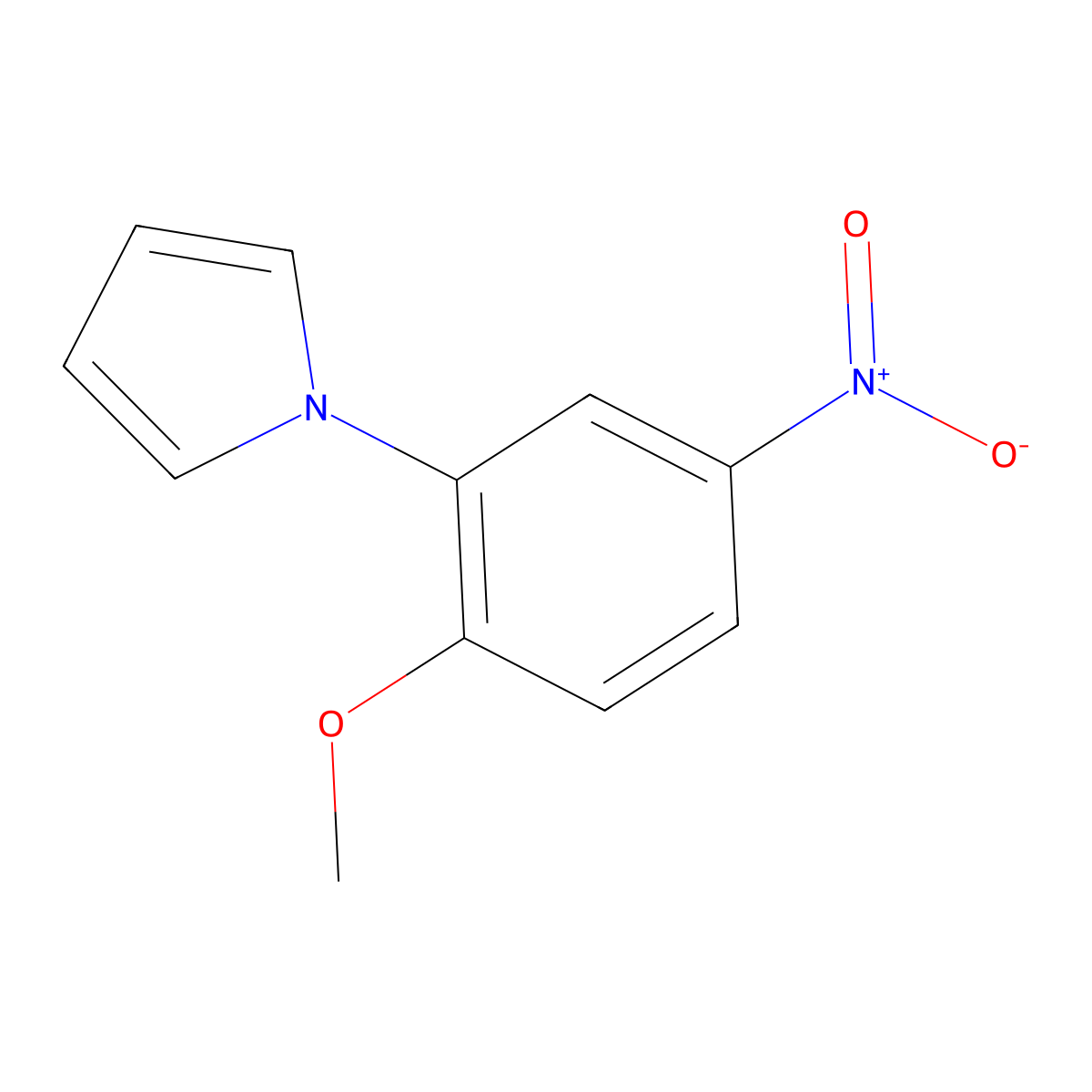 1-(2-methoxy-5-nitrophenyl)-1H-pyrrole molecular structure, CAS 383137-45-9