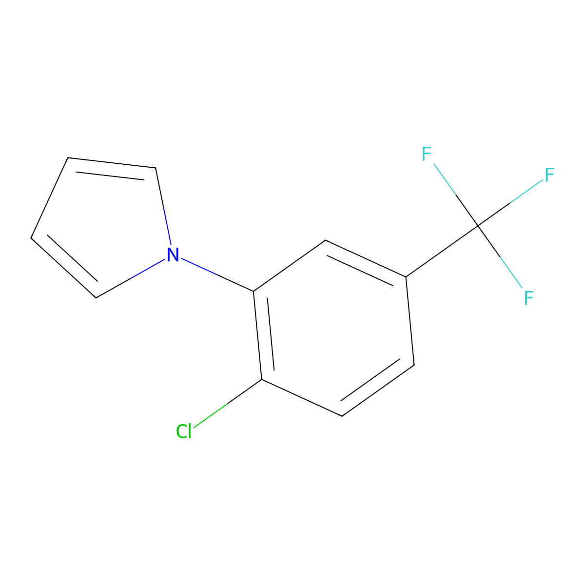 1-[2-chloro-5-(trifluoromethyl)phenyl]-1H-pyrrole molecular structure, CAS 383137-53-9