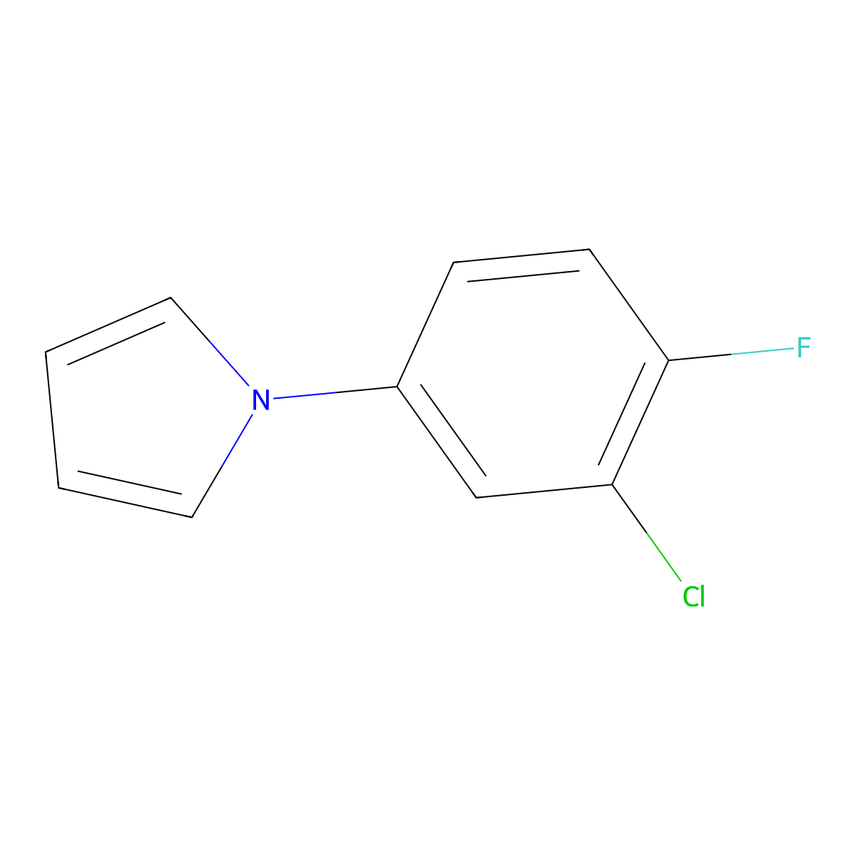 1-(3-chloro-4-fluorophenyl)-1H-pyrrole molecular structure, CAS 383137-55-1