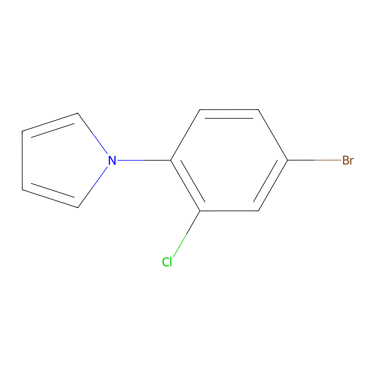 1-(4-Bromo-2-chlorophenyl)-1H-pyrrole molecular structure, CAS 383137-64-2