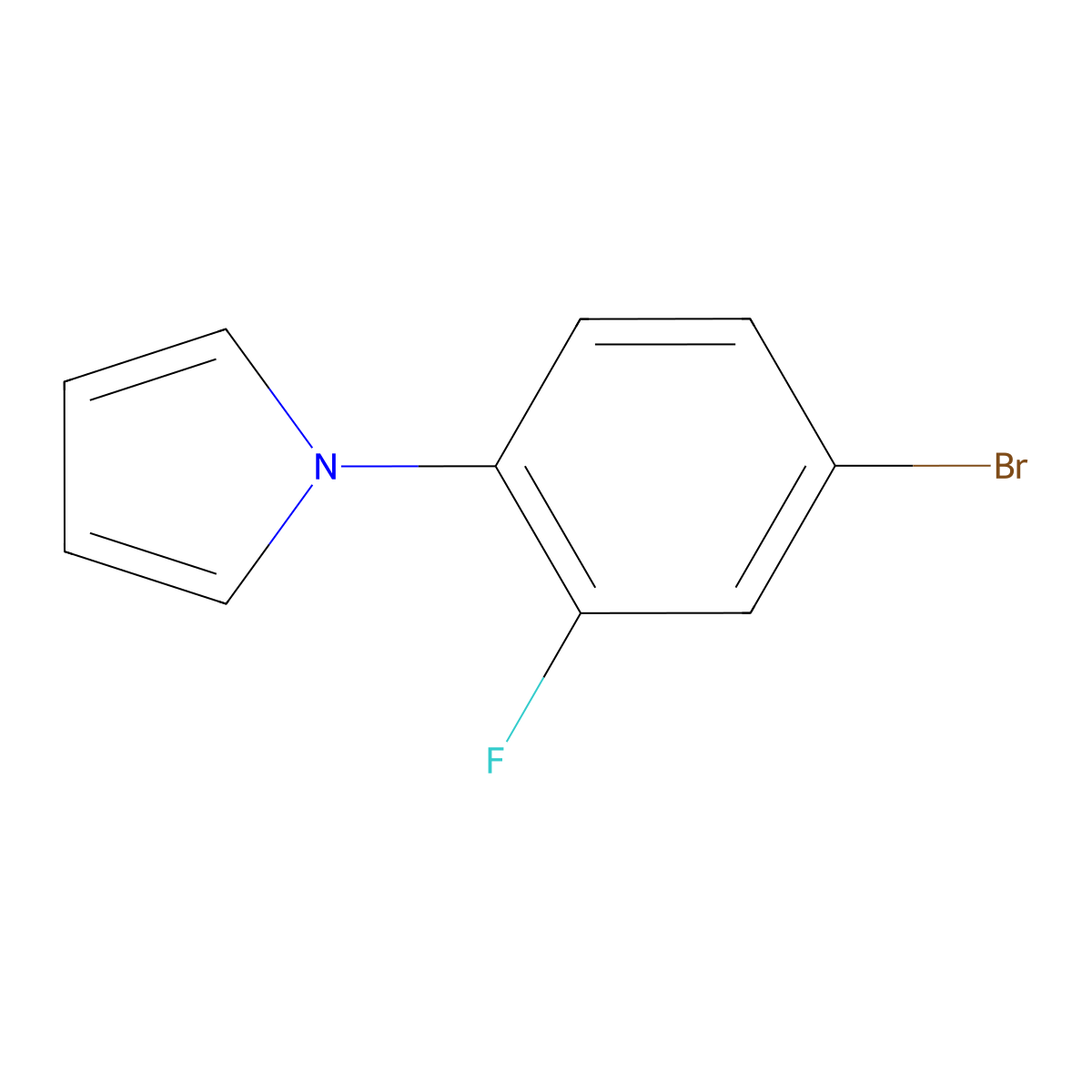 1-(4-bromo-2-fluorophenyl)-1H-pyrrole molecular structure, CAS 383137-68-6