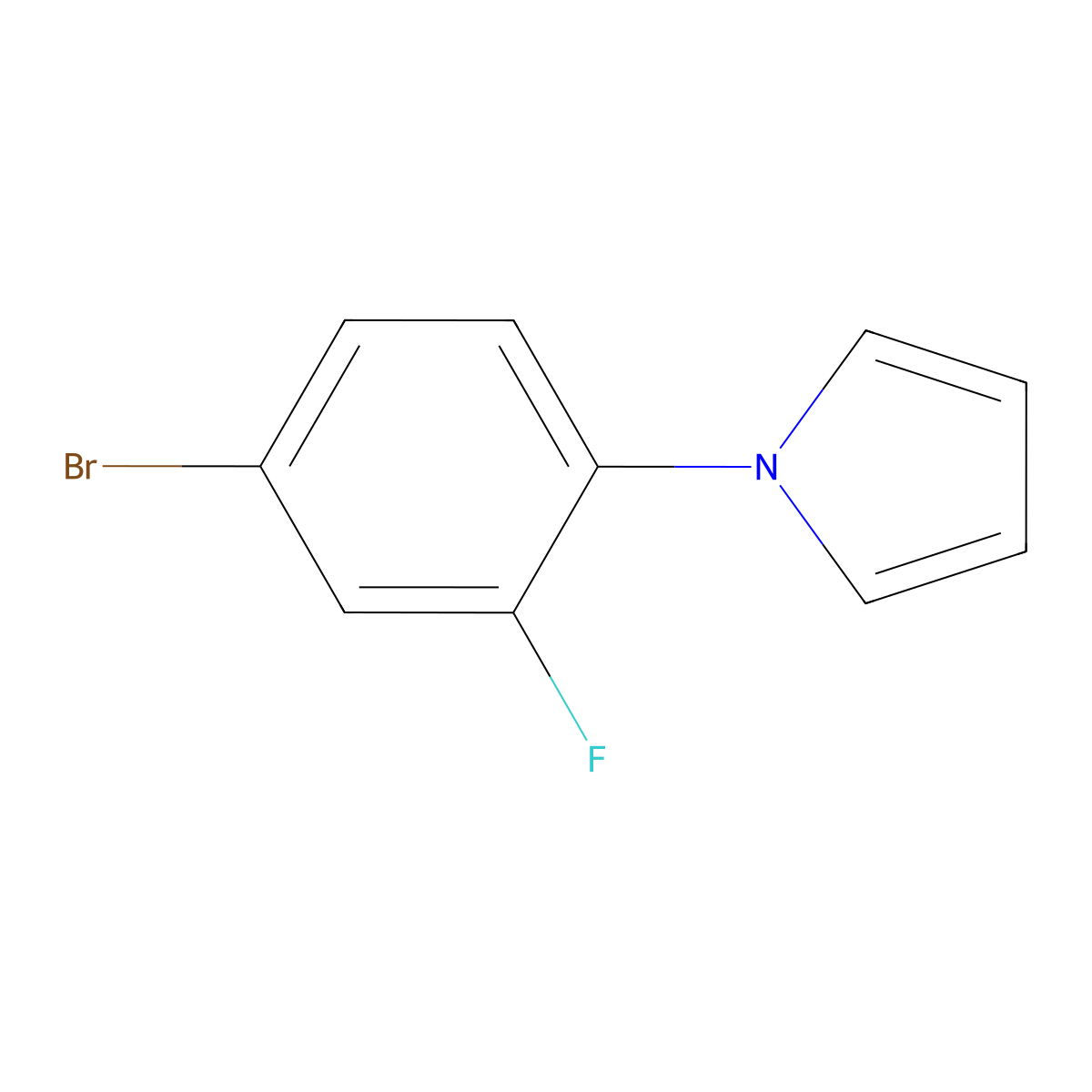 1-(4-bromo-2-fluorophenyl)-1H-pyrrole molecular structure, CAS 383137-68-6