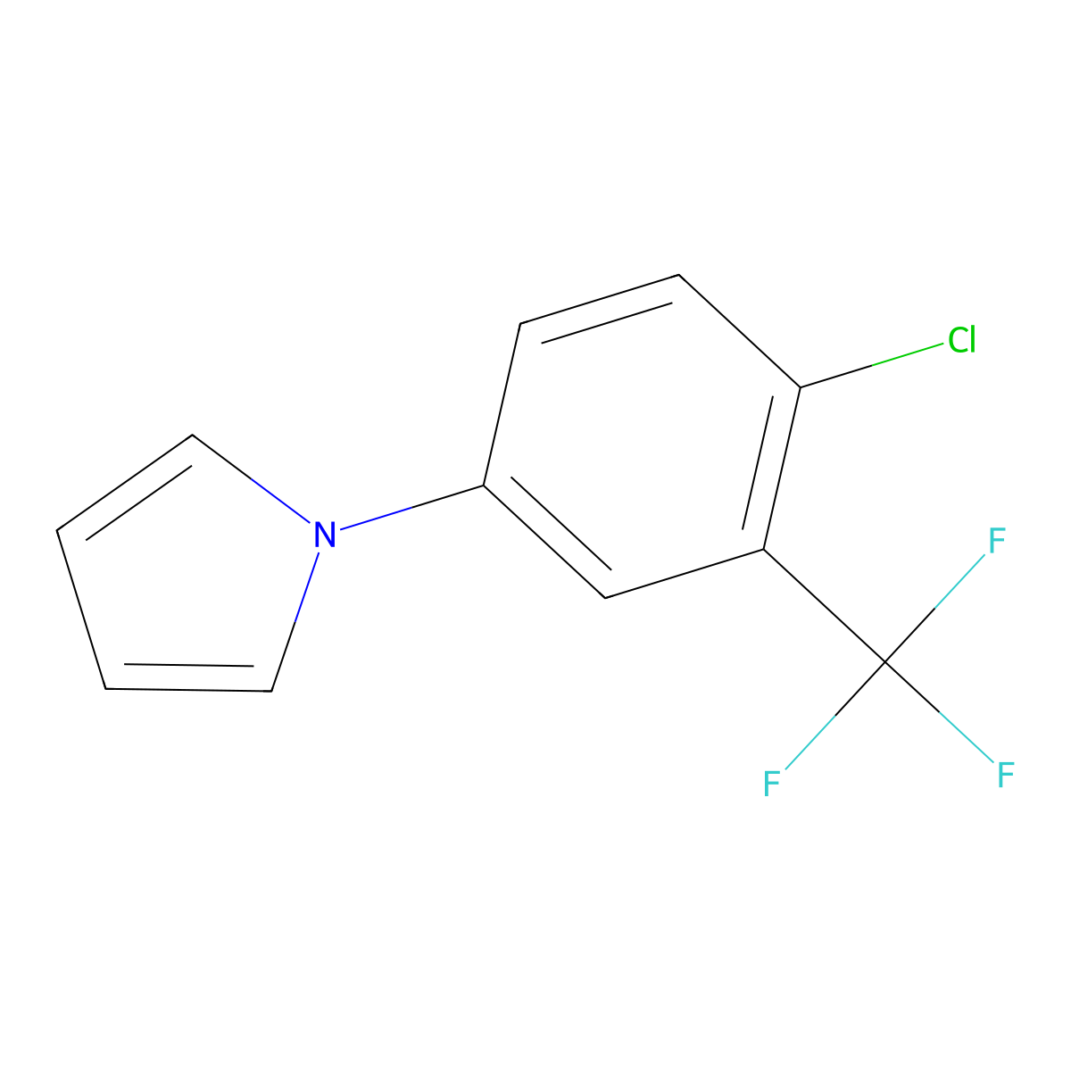 1-(4-Chloro-3-(trifluoromethyl)phenyl)-1H-pyrrole molecular structure, CAS 383137-92-6