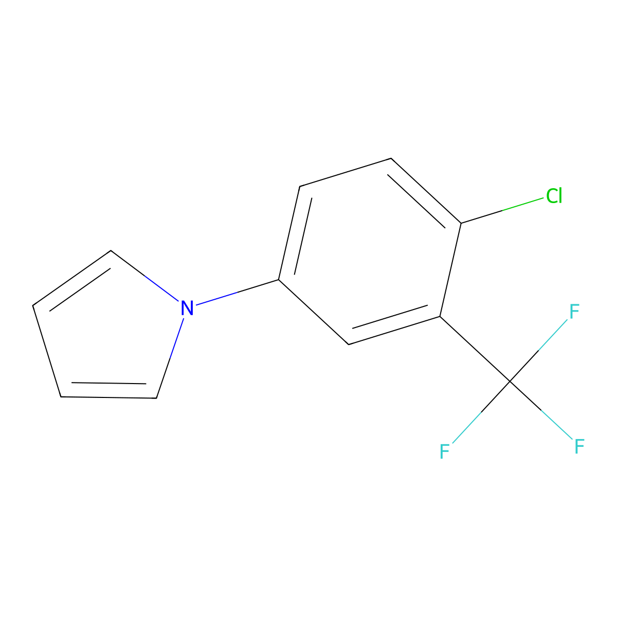 1-(4-Chloro-3-(trifluoromethyl)phenyl)-1H-pyrrole molecular structure, CAS 383137-92-6