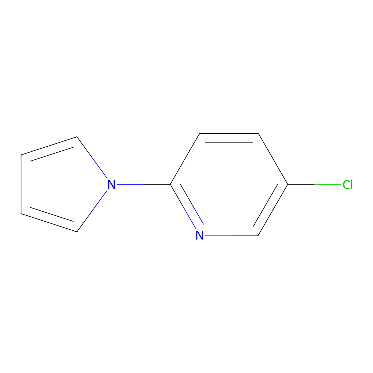 5-chloro-2-(1H-pyrrol-1-yl)pyridine molecular structure, CAS 383138-00-9