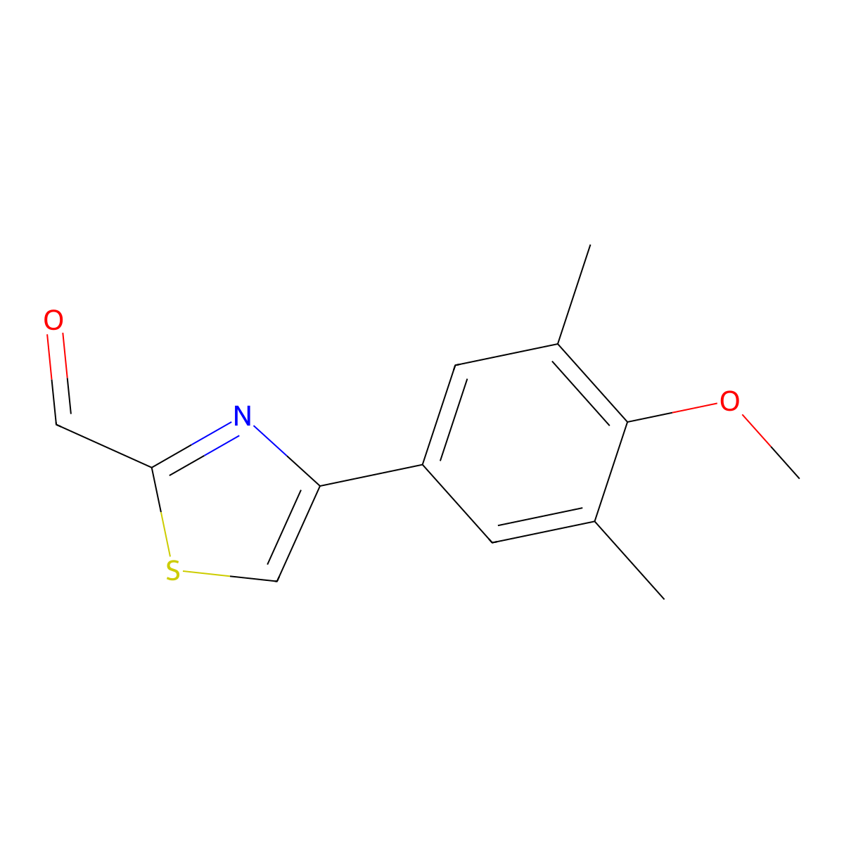 4-(4-Methoxy-3,5-dimethylphenyl)-1,3-thiazole-2-carbaldehyde molecular structure, CAS 383140-60-1