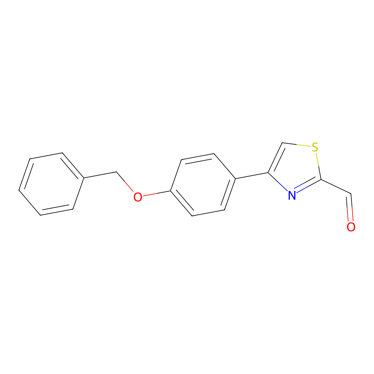 4-[4-(Benzyloxy)phenyl]-1,3-thiazole-2-carbaldehyde molecular structure, CAS 383141-54-6