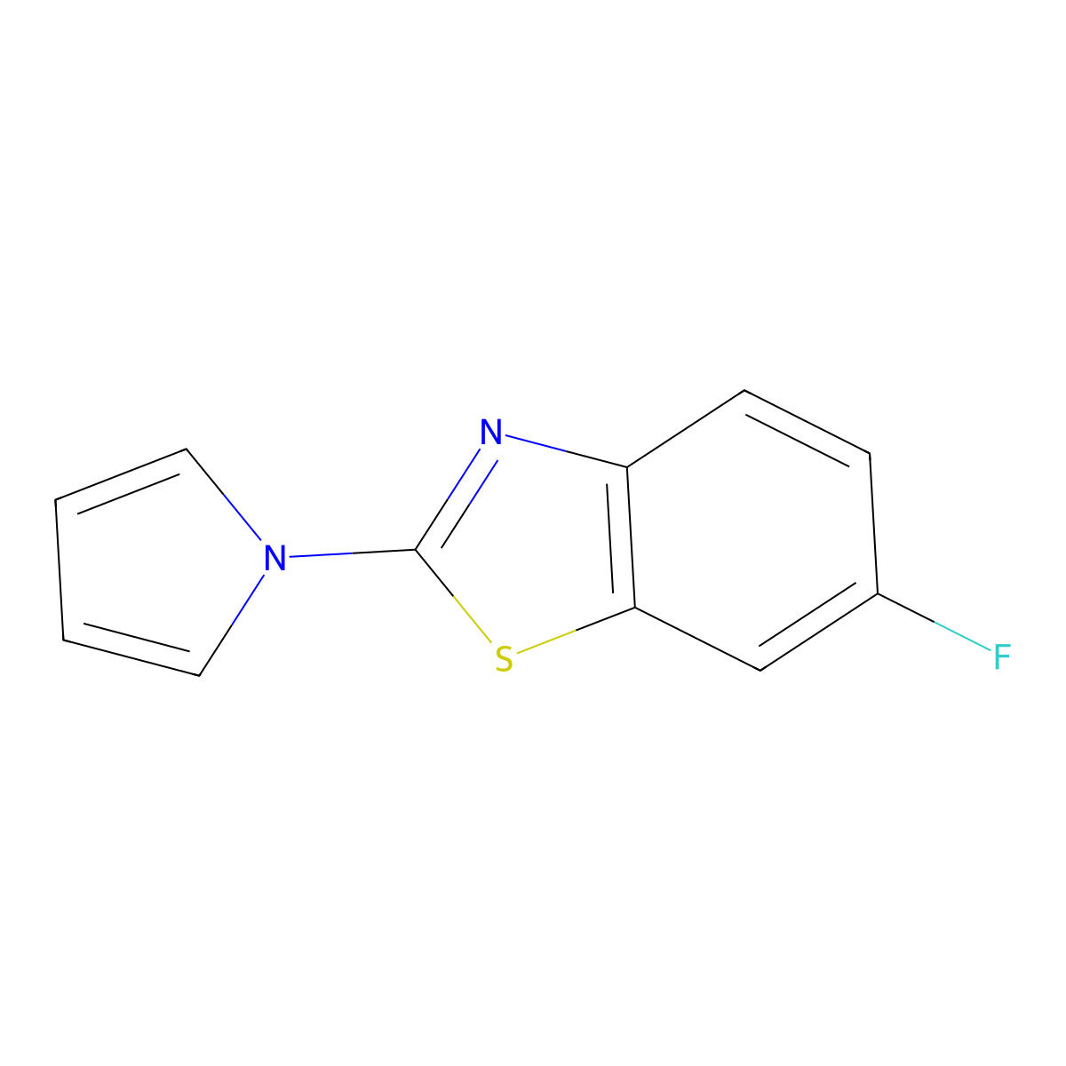 6-fluoro-2-(1H-pyrrol-1-yl)benzo[d]thiazole molecular structure, CAS 383141-99-9