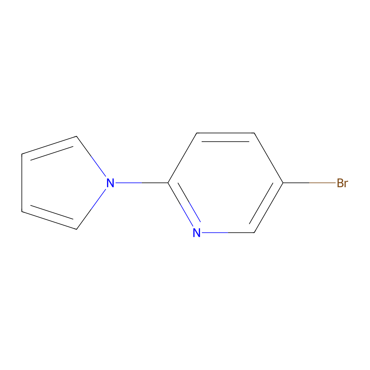 5-bromo-2-(1H-pyrrol-1-yl)pyridine molecular structure, CAS 383142-29-8