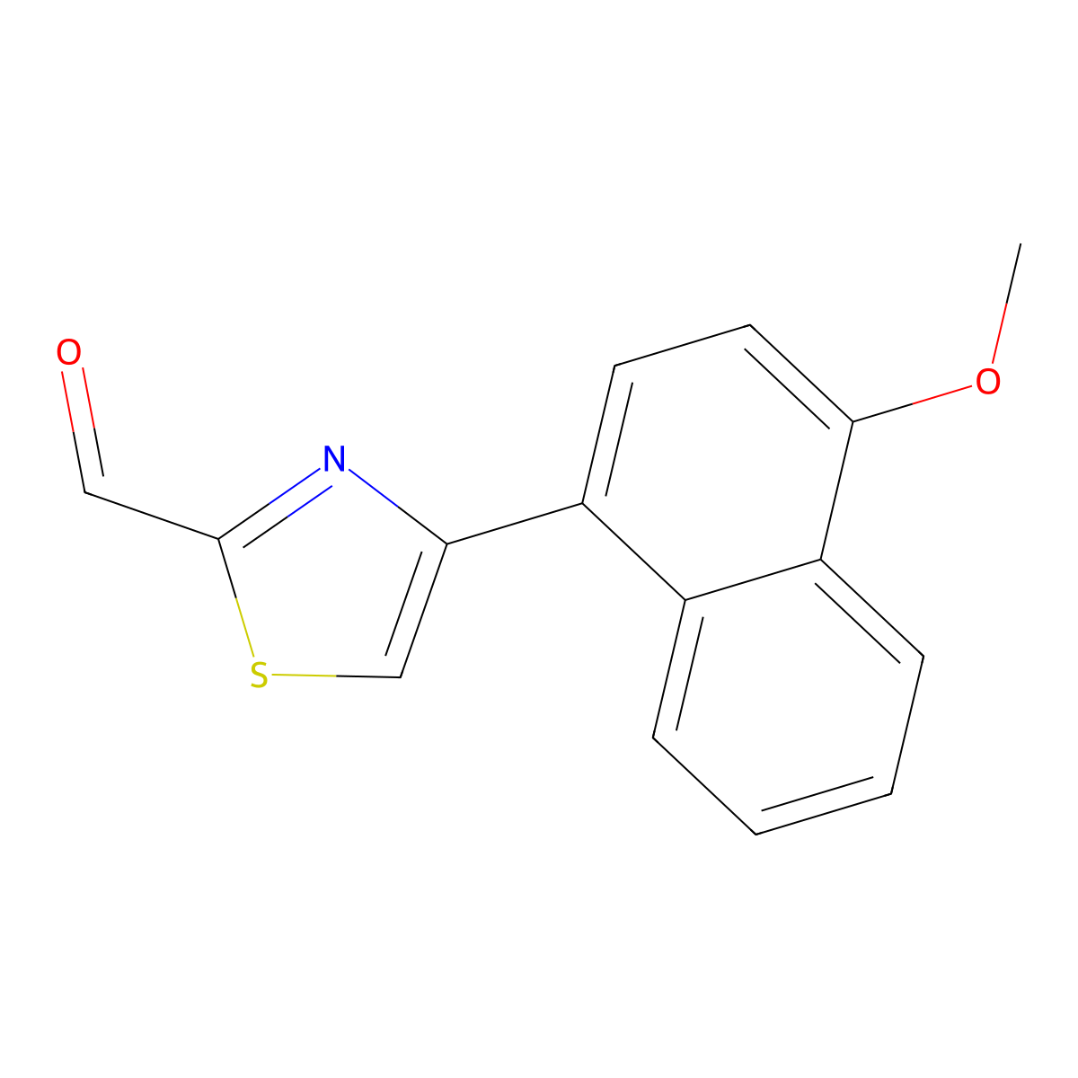 4-(4-Methoxynaphthalen-1-yl)-1,3-thiazole-2-carbaldehyde molecular structure, CAS 383142-30-1