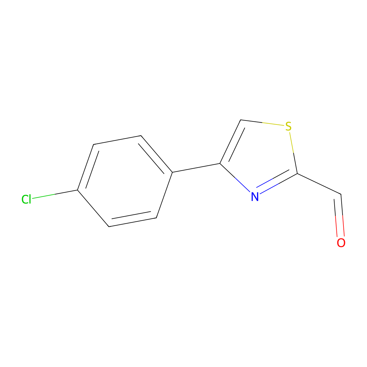 4-(4-Chlorophenyl)-1,3-thiazole-2-carbaldehyde molecular structure, CAS 383142-58-3
