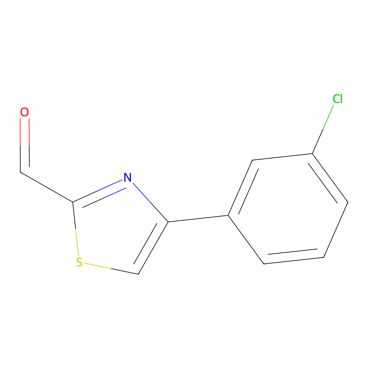 4-(3-Chlorophenyl)thiazole-2-carbaldehyde molecular structure, CAS 383142-59-4