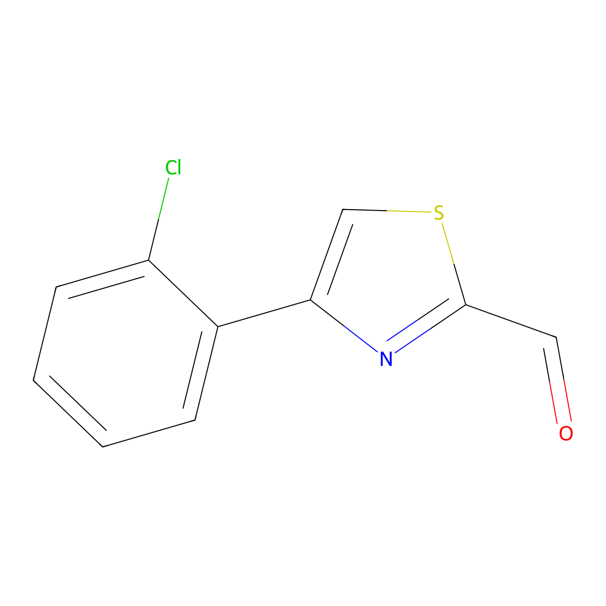 4-(2-Chlorophenyl)-1,3-thiazole-2-carbaldehyde molecular structure, CAS 383142-61-8