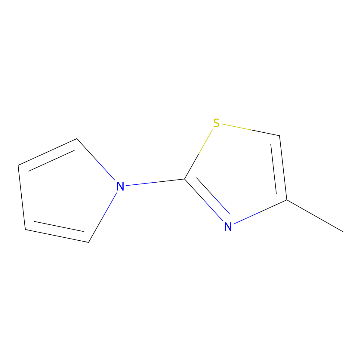 4-methyl-2-(1H-pyrrol-1-yl)-1,3-thiazole molecular structure, CAS 383142-64-1