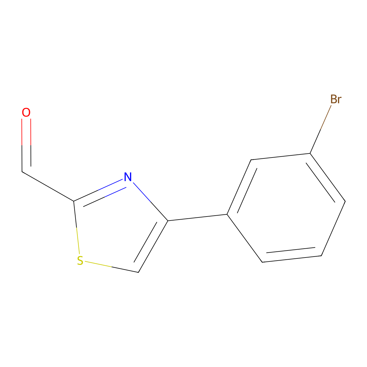 4-(3-Bromophenyl)-1,3-thiazole-2-carbaldehyde molecular structure, CAS 383142-65-2