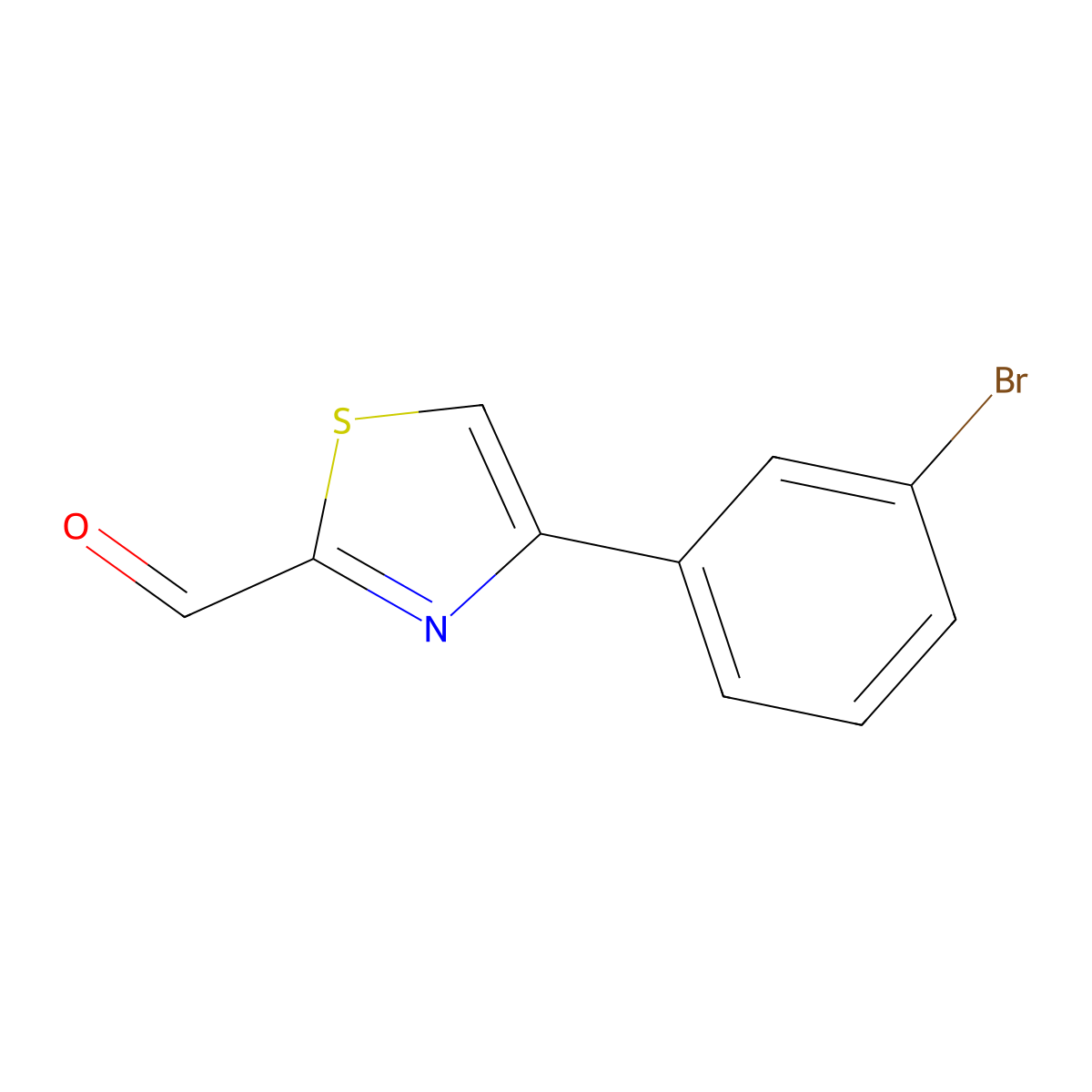 4-(3-Bromophenyl)-1,3-thiazole-2-carbaldehyde molecular structure, CAS 383142-65-2