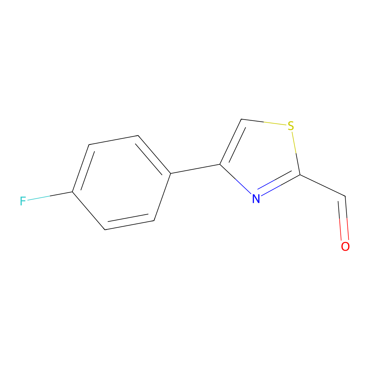 4-(4-Fluorophenyl)-1,3-thiazole-2-carbaldehyde molecular structure, CAS 383142-69-6