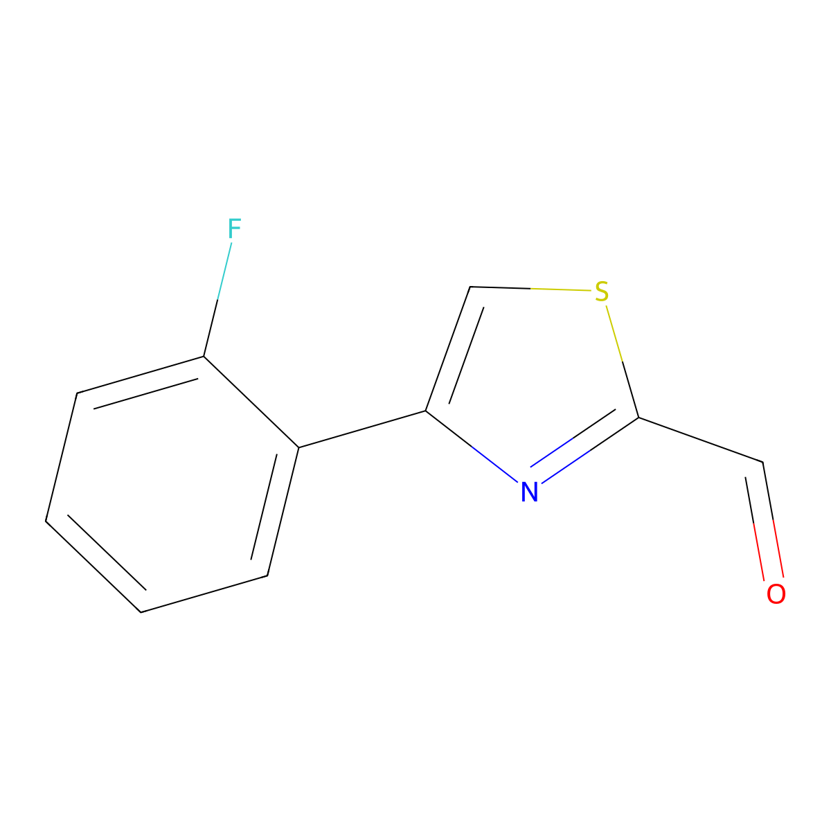 4-(2-Fluorophenyl)-1,3-thiazole-2-carbaldehyde molecular structure, CAS 383142-71-0