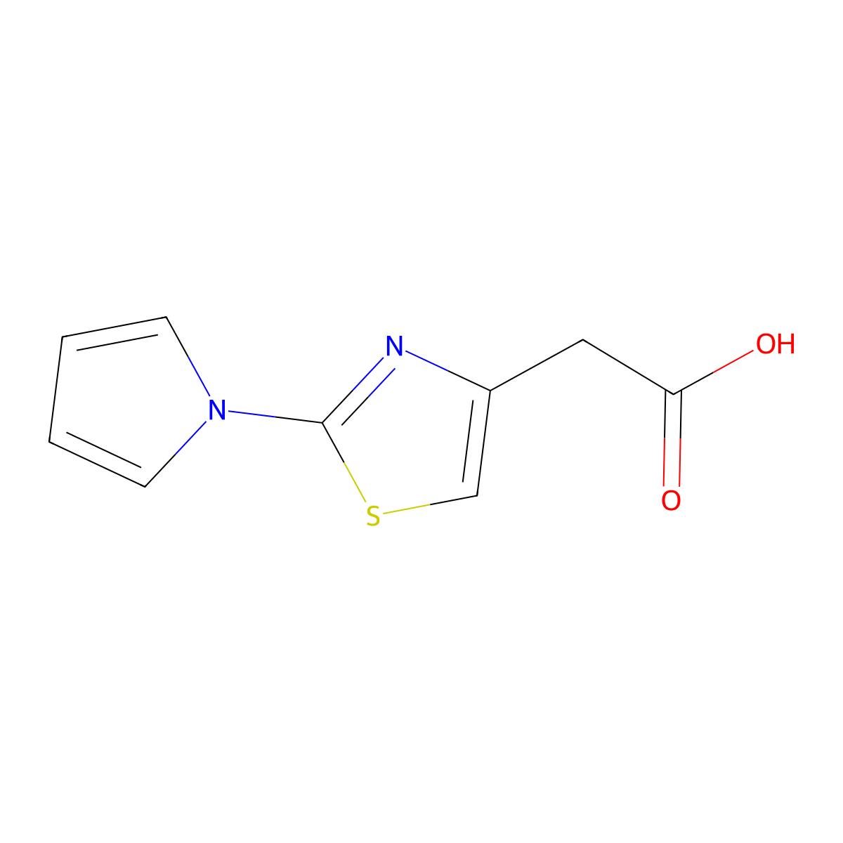 [2-(1H-pyrrol-1-yl)-1,3-thiazol-4-yl]acetic acid molecular structure, CAS 383142-84-5