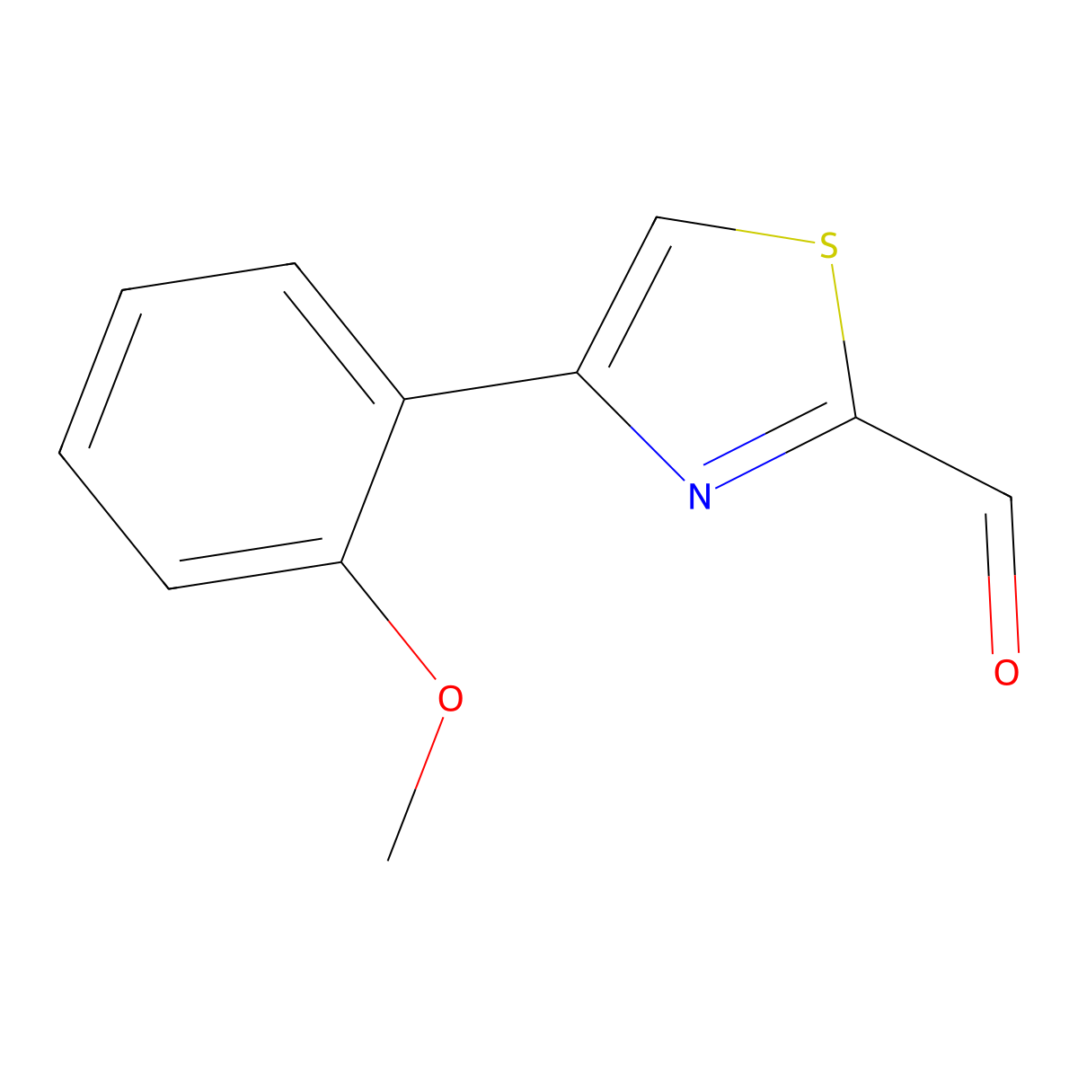 4-(2-Methoxyphenyl)-1,3-thiazole-2-carbaldehyde molecular structure, CAS 383142-89-0